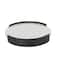 15.75" White Marble Round Living Room Décor Tray with Black Metal Frame